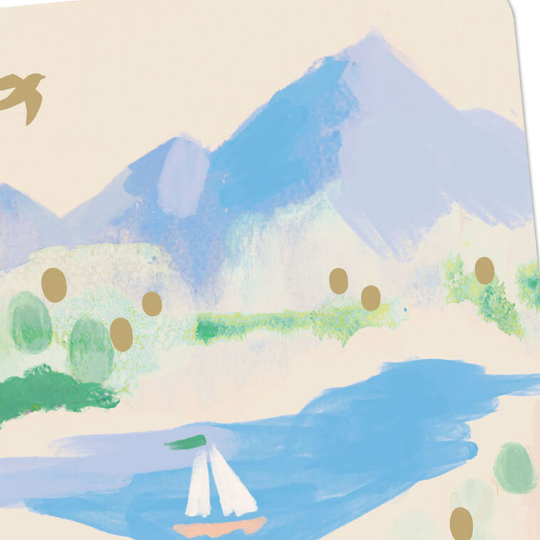 Sailboat on Mountain Lake Blank Card Card Front Detail image number 3