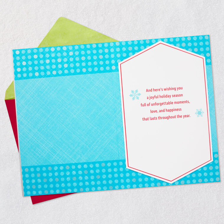 Festive Dots Christmas Card for Brother and Sister-in-Law Open card with envelope image number 3