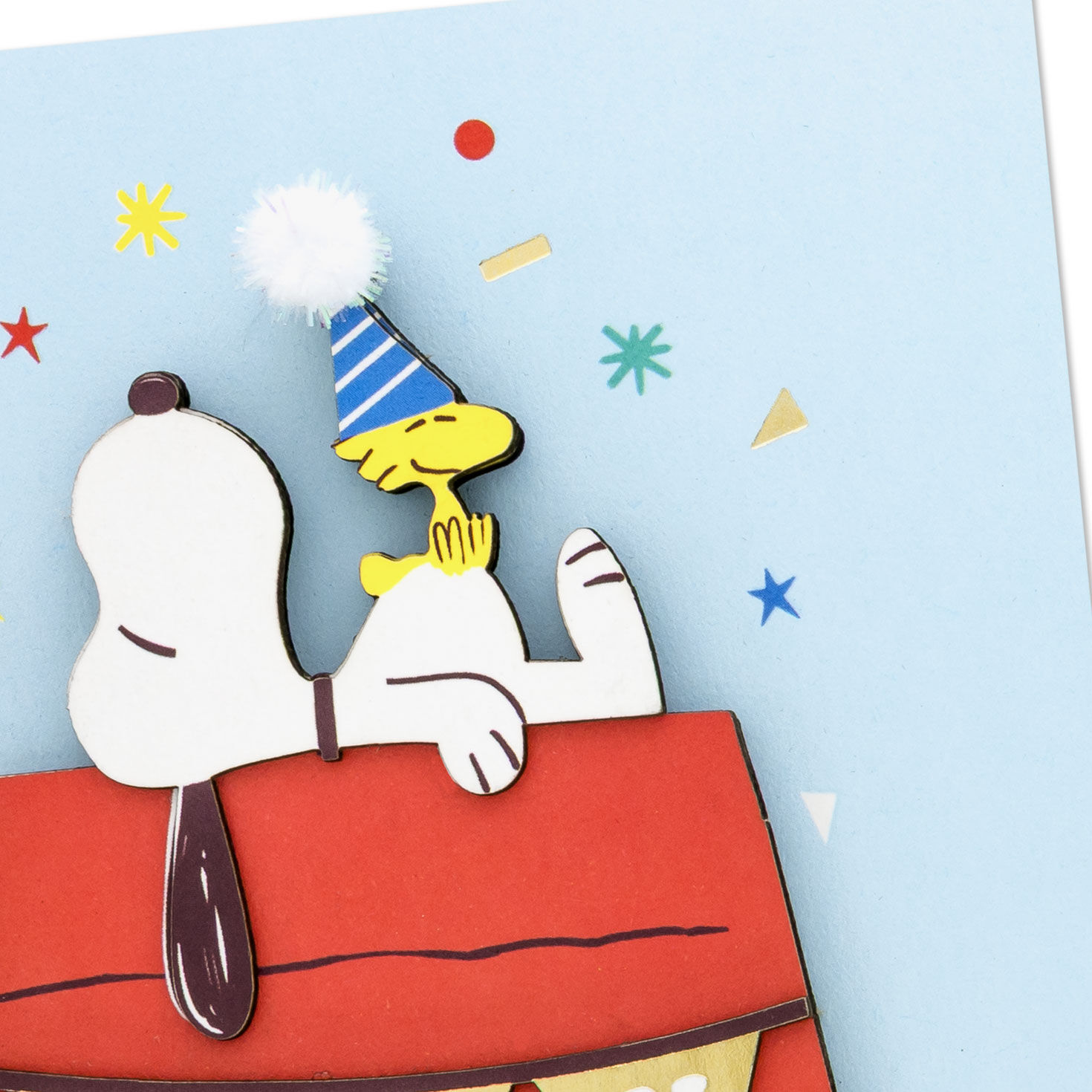 Snoopy Sleeping on Red Doghouse Son Birthday Card Card Front Detail image number 4
