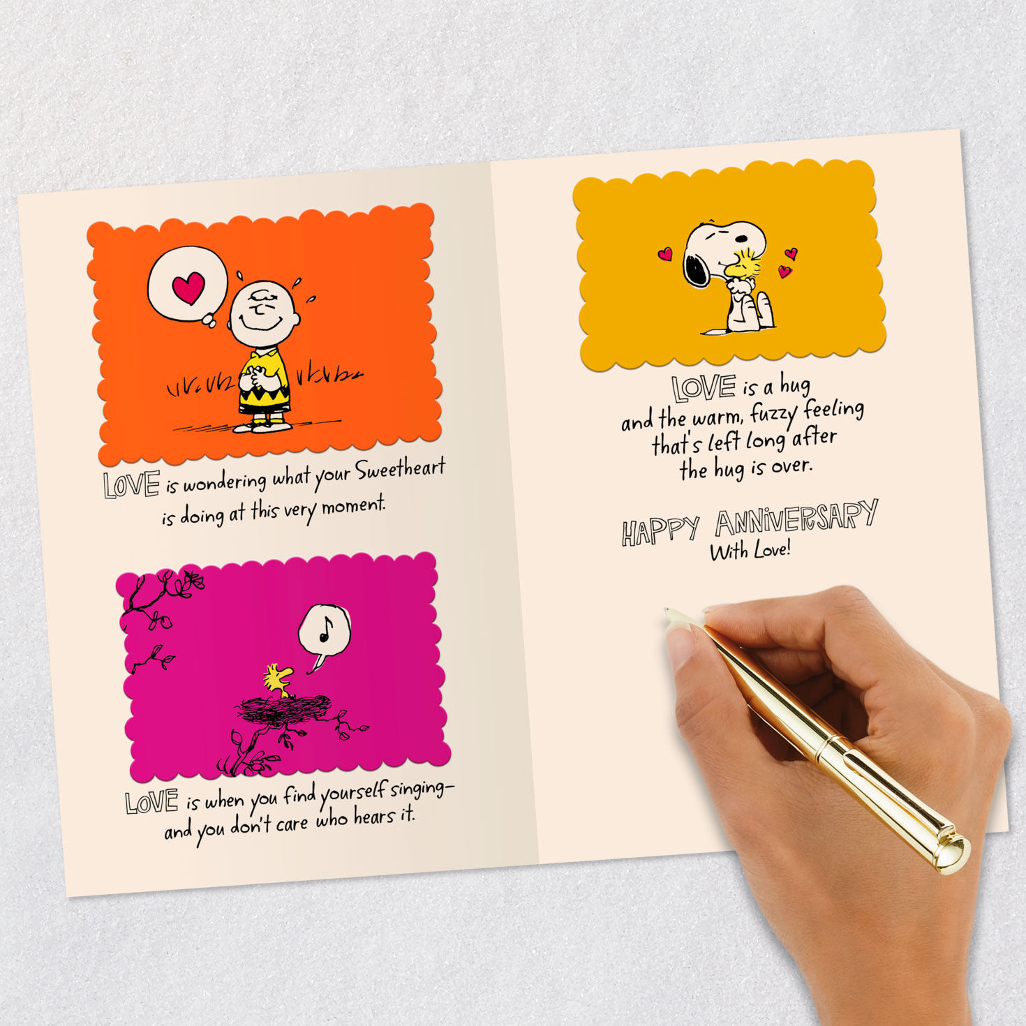 Charlie Brown, Snoopy and Woodstock Peanuts Anniversary Card  image number 8