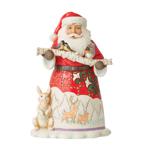 Jim Shore Santa With Birch Branch and Animals Figurine, 8.5", 