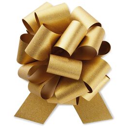 Gold Super Glitter Pull Bow, 8", Gold Super Glitter Pull Bow, 8", , large