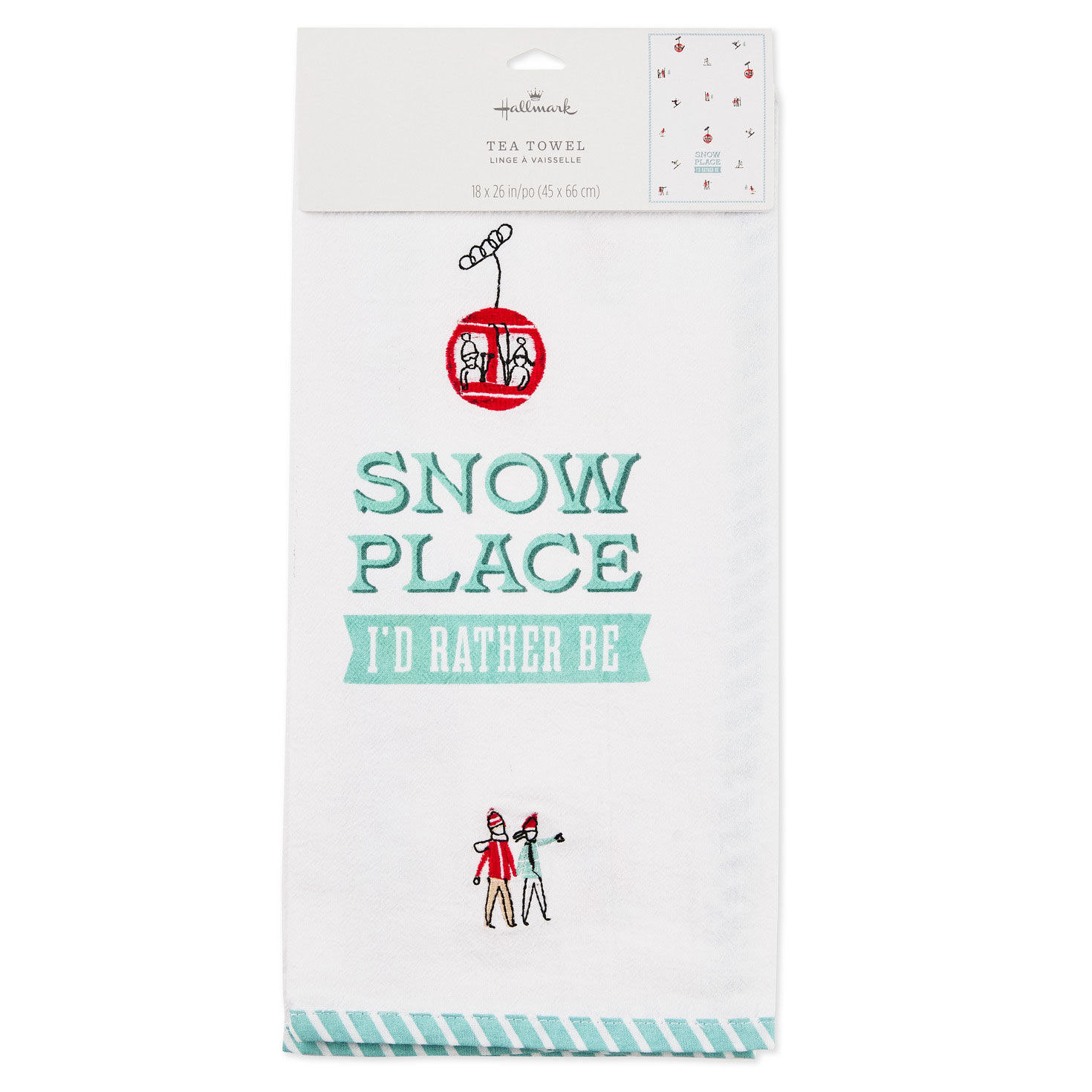 Ski Themed Dish Towel With Snow Pun package front image number 6