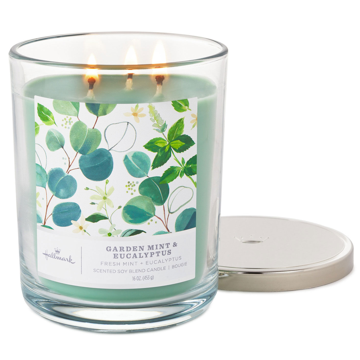 Garden Mint and Eucalyptus 3-Wick Jar Candle, 16 oz., , large image number 3