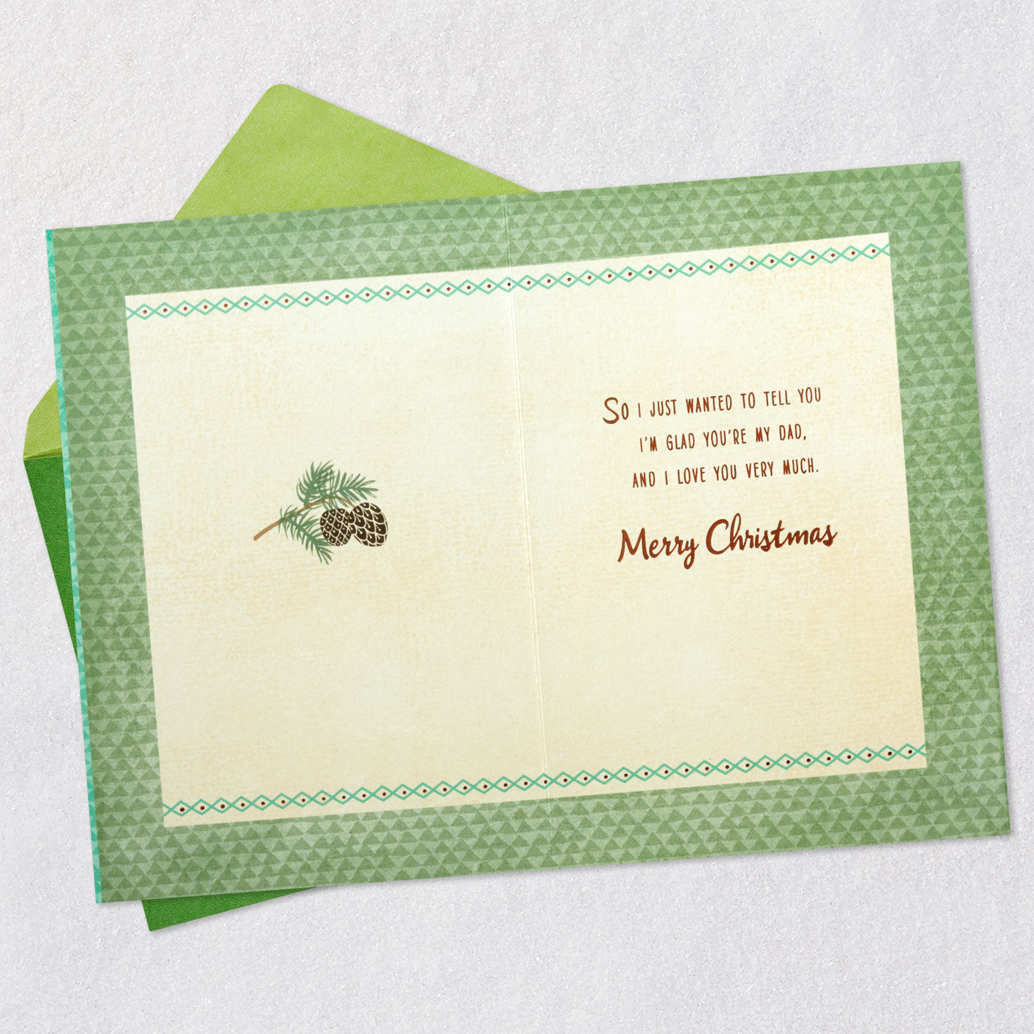 Bears in Forest Love You Dad Christmas Card Open card with envelope image number 3