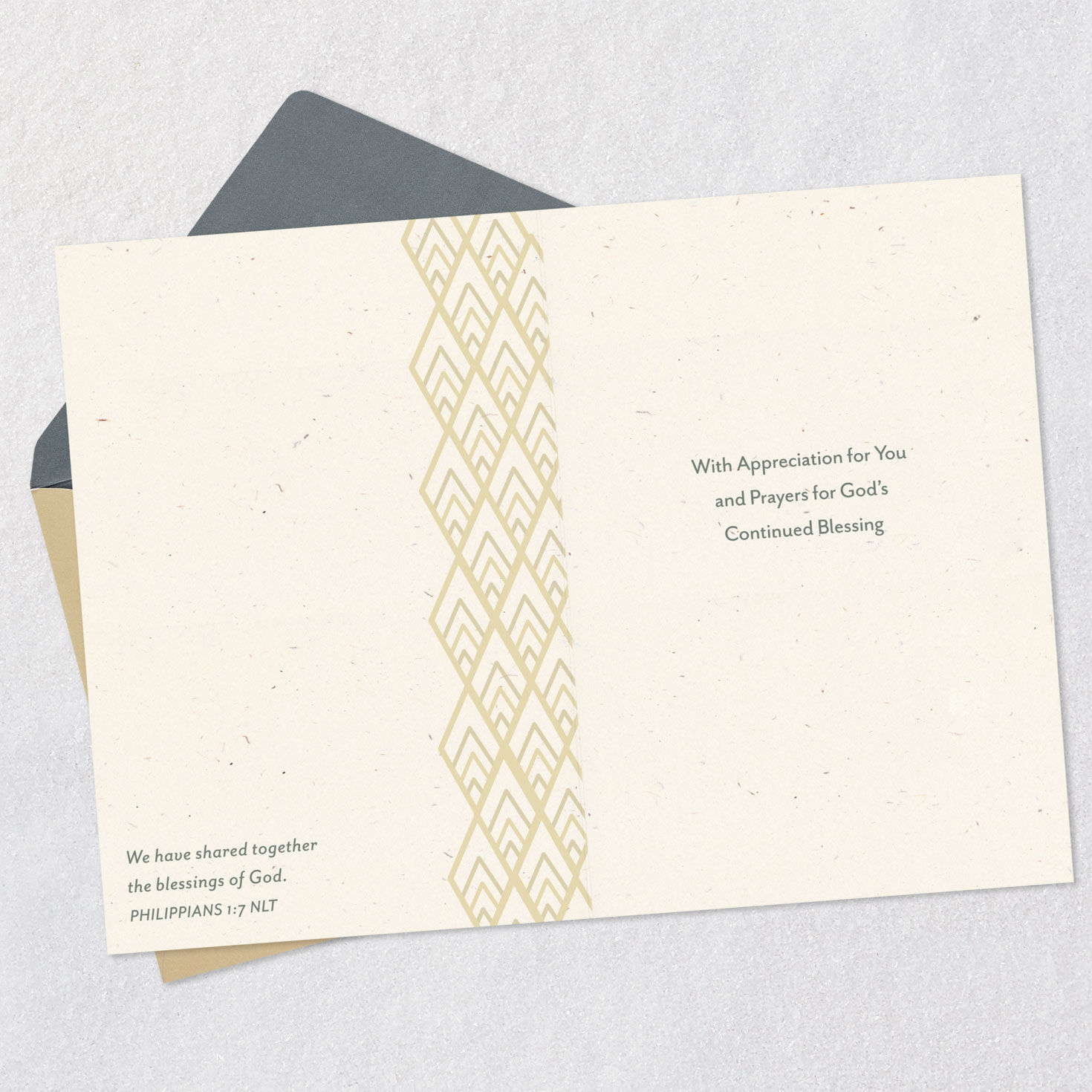 Birds on Branch Religious Clergy Appreciation Card Both Open card with envelope image number 4