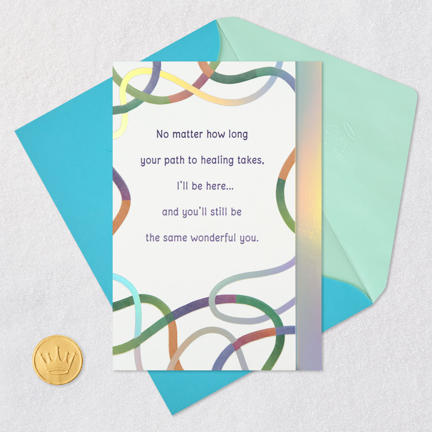 Colorful Lines Get Well Card Signing card image number 6