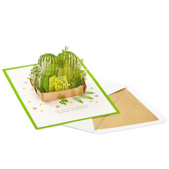Grateful for You Succulent Garden 3D Pop Up Thank You Card, , large image number 1