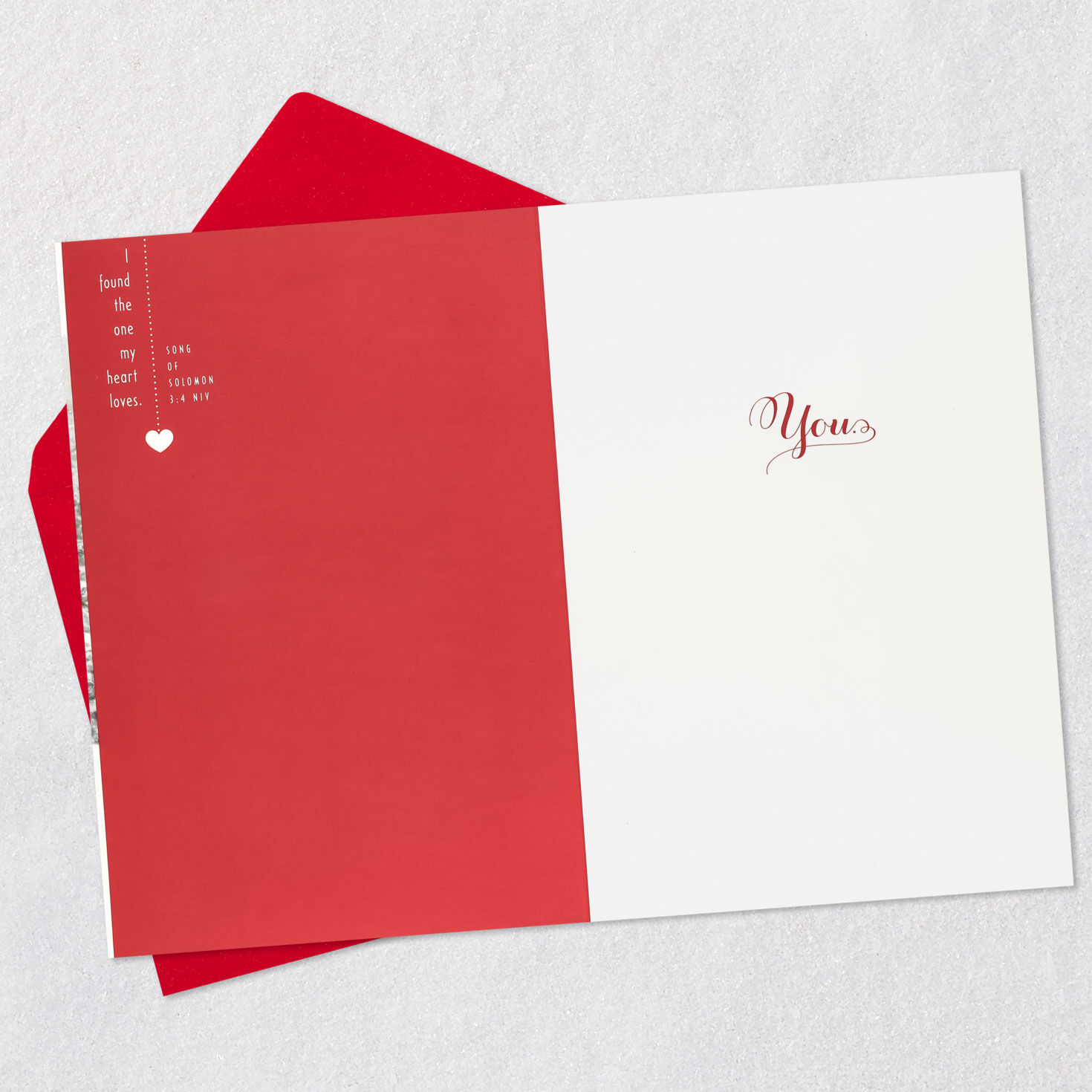Wreath Romantic Love Religious Christmas Card Open card with envelope image number 4