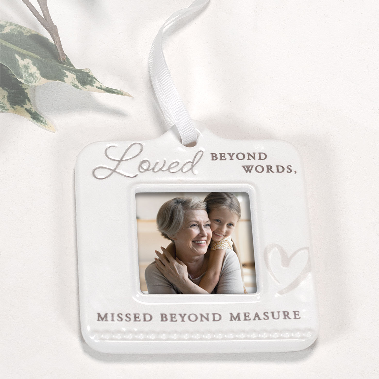 Loved Beyond Words Ceramic Frame Ornament, 4.5" for only USD 13.99 | Hallmark
