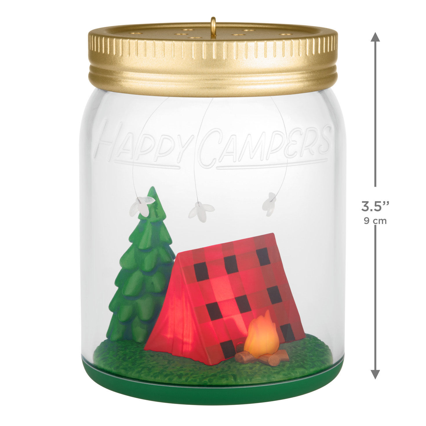 Camp Scene in Mason Jar Keepsake Ornament measurement image number 3