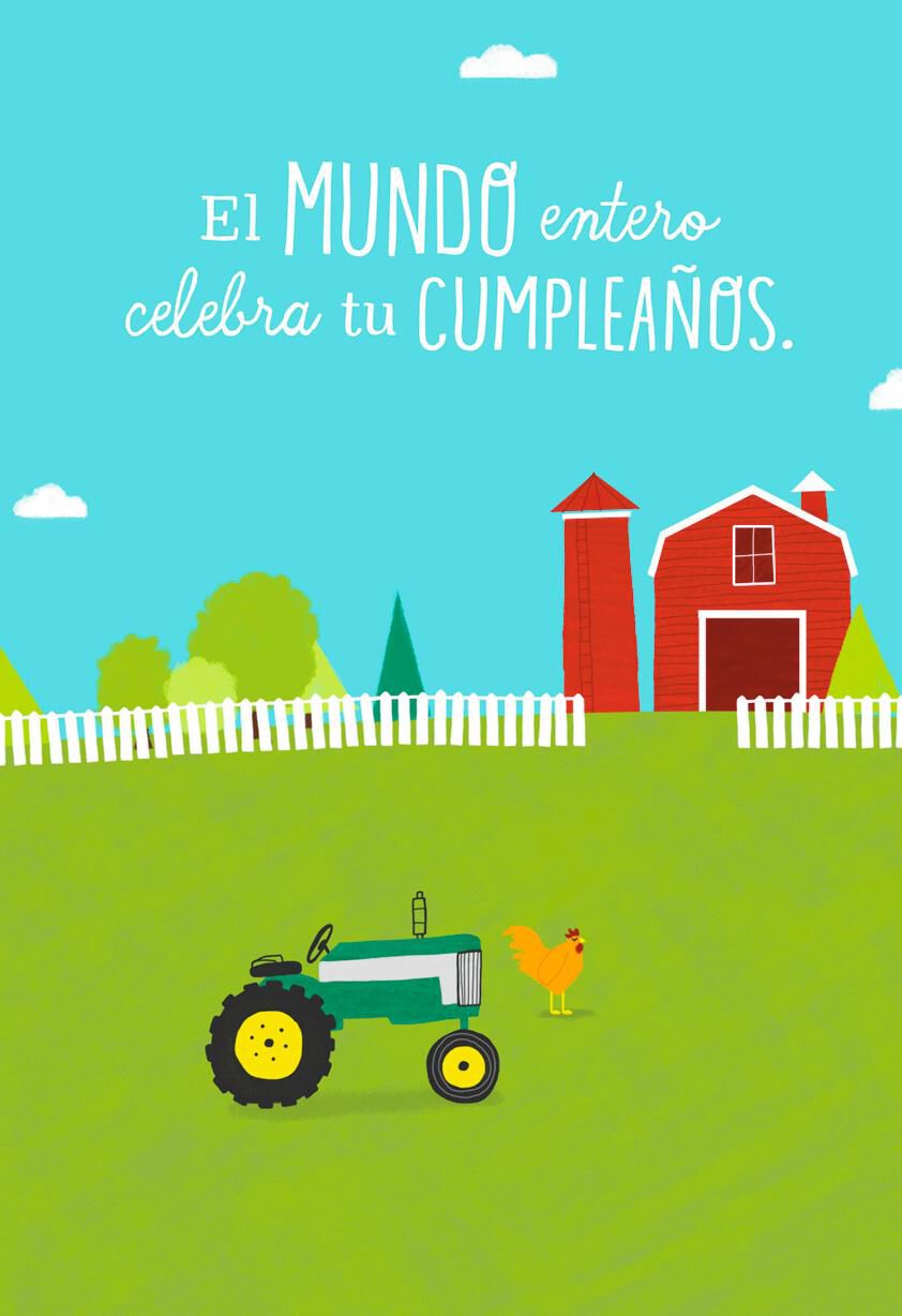 Barnyard Wishes Spanish-Language Musical Birthday Card