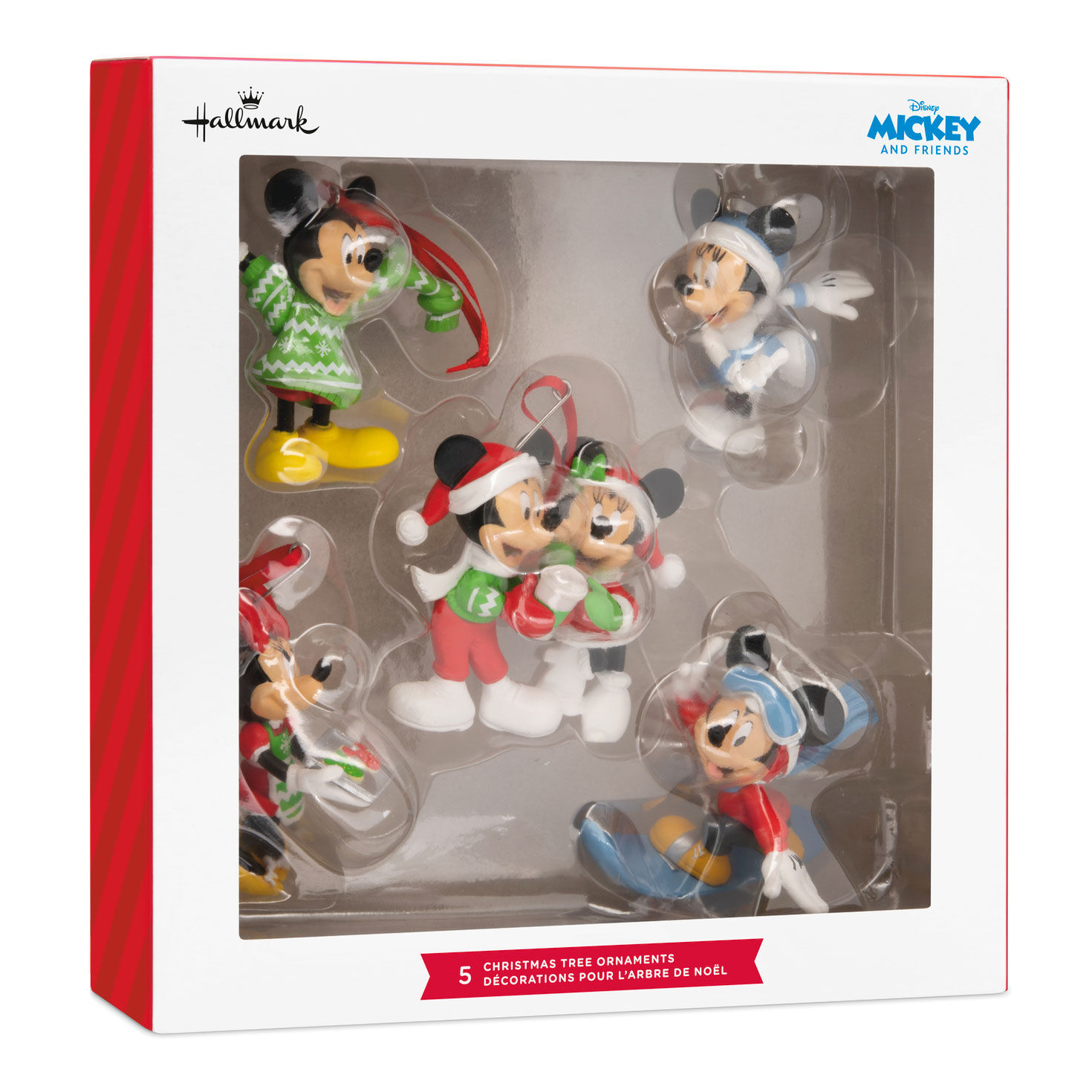 Set of 5 Mickey and Minnie Christmas Ornaments  image number 7