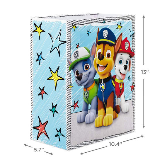 13" Paw Patrol™ Chase and Friends Blue Gift Bag, , large image number 3
