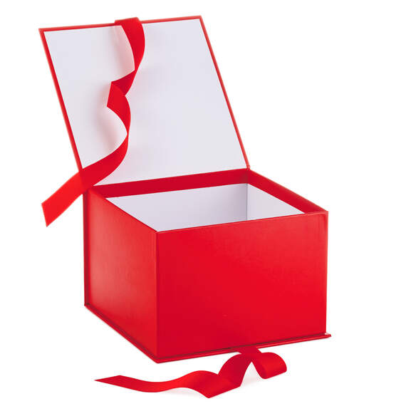 Red Large Gift Box With Shredded Paper Filler, , large image number 4