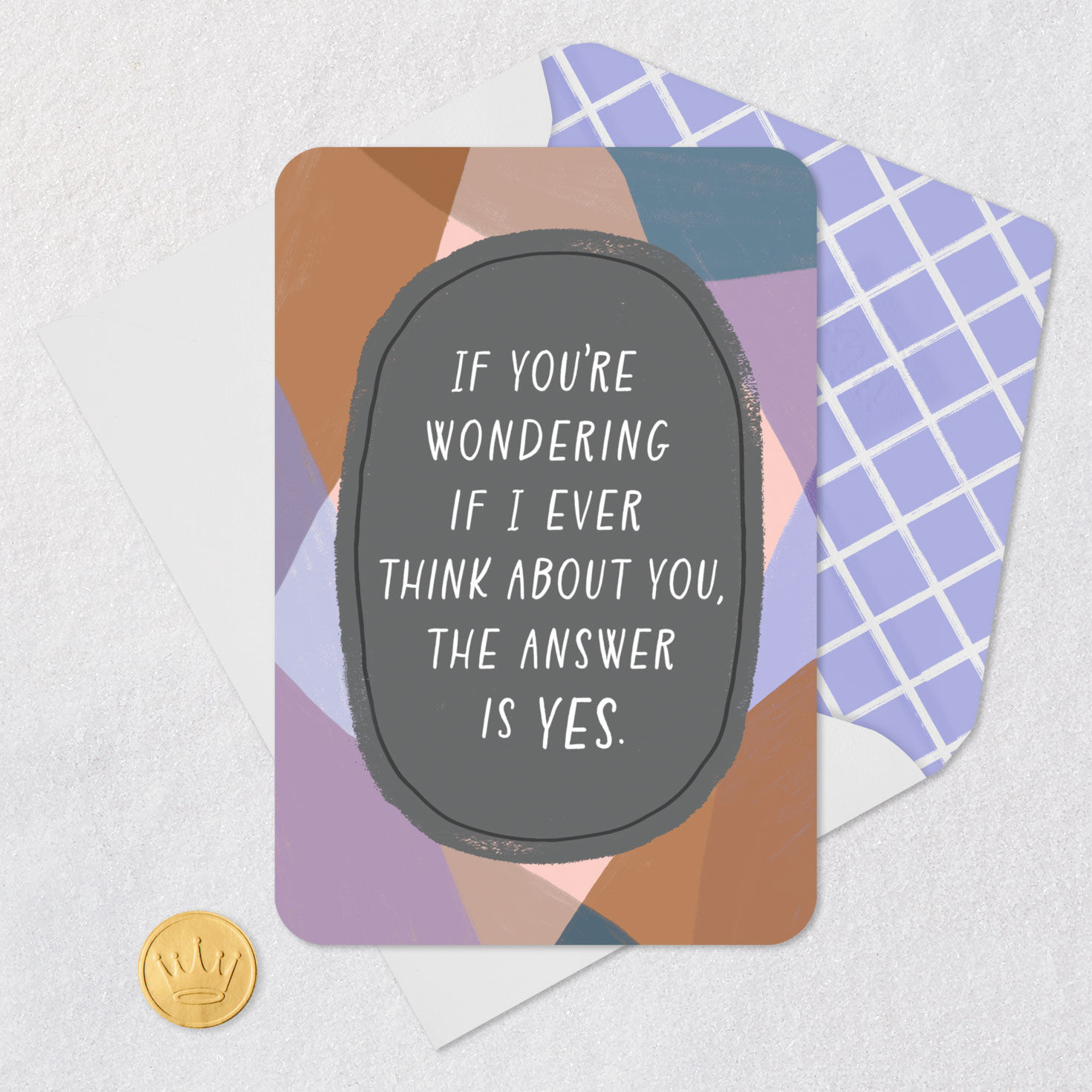 Abstract Design Thinking of You Card Card Front with Envelope and Gold Seal image number 5
