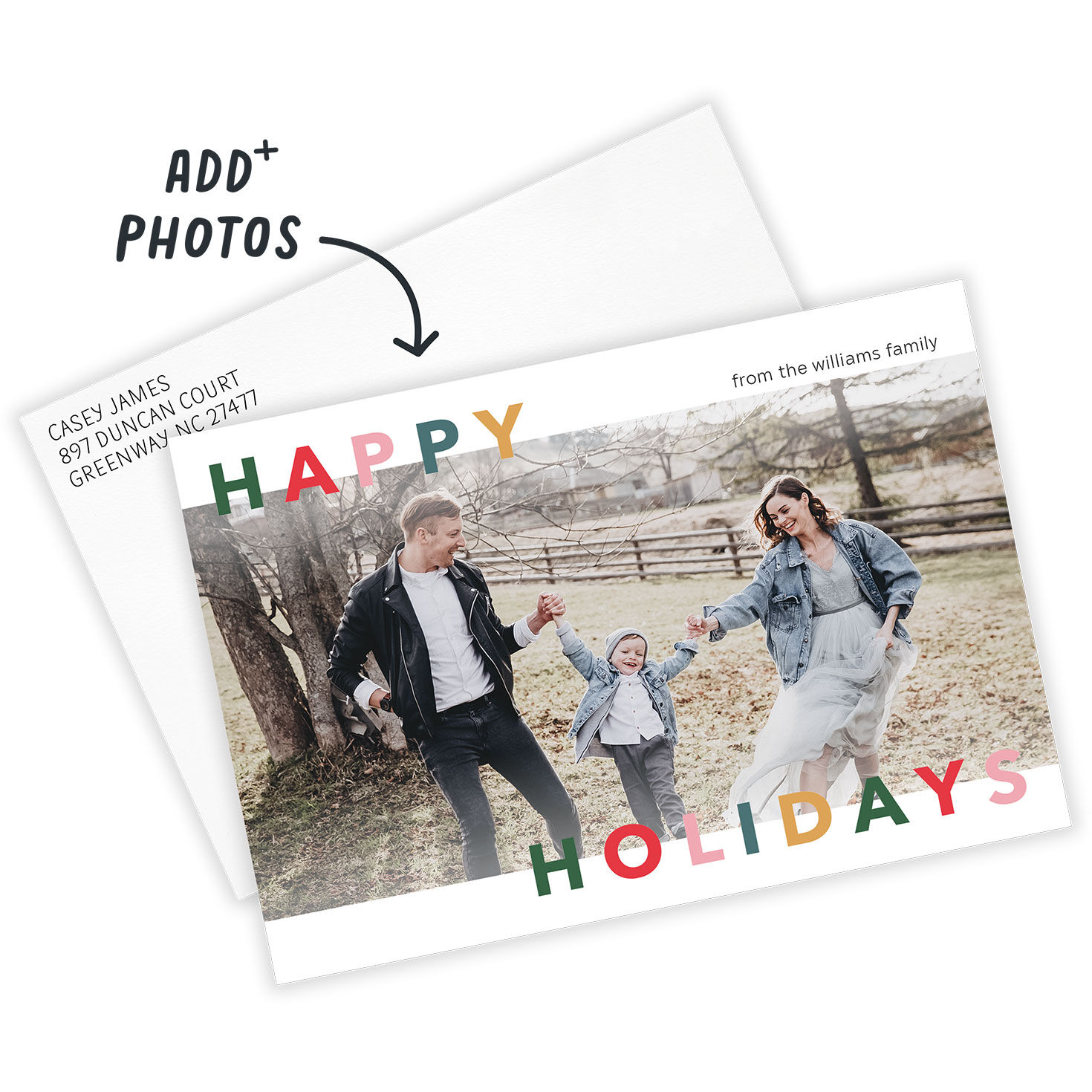 Simple and Colorful Letters Flat Holiday Photo Card, , large image number 3
