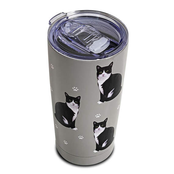 E&S Pets Tuxedo Cat Stainless Steel Tumbler, 20 oz., , large image number 2