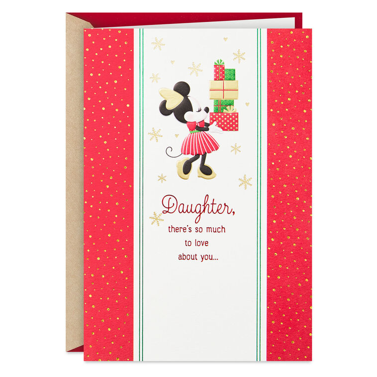 Disney Minnie Mouse Love Everything About You Christmas Card for Daughter