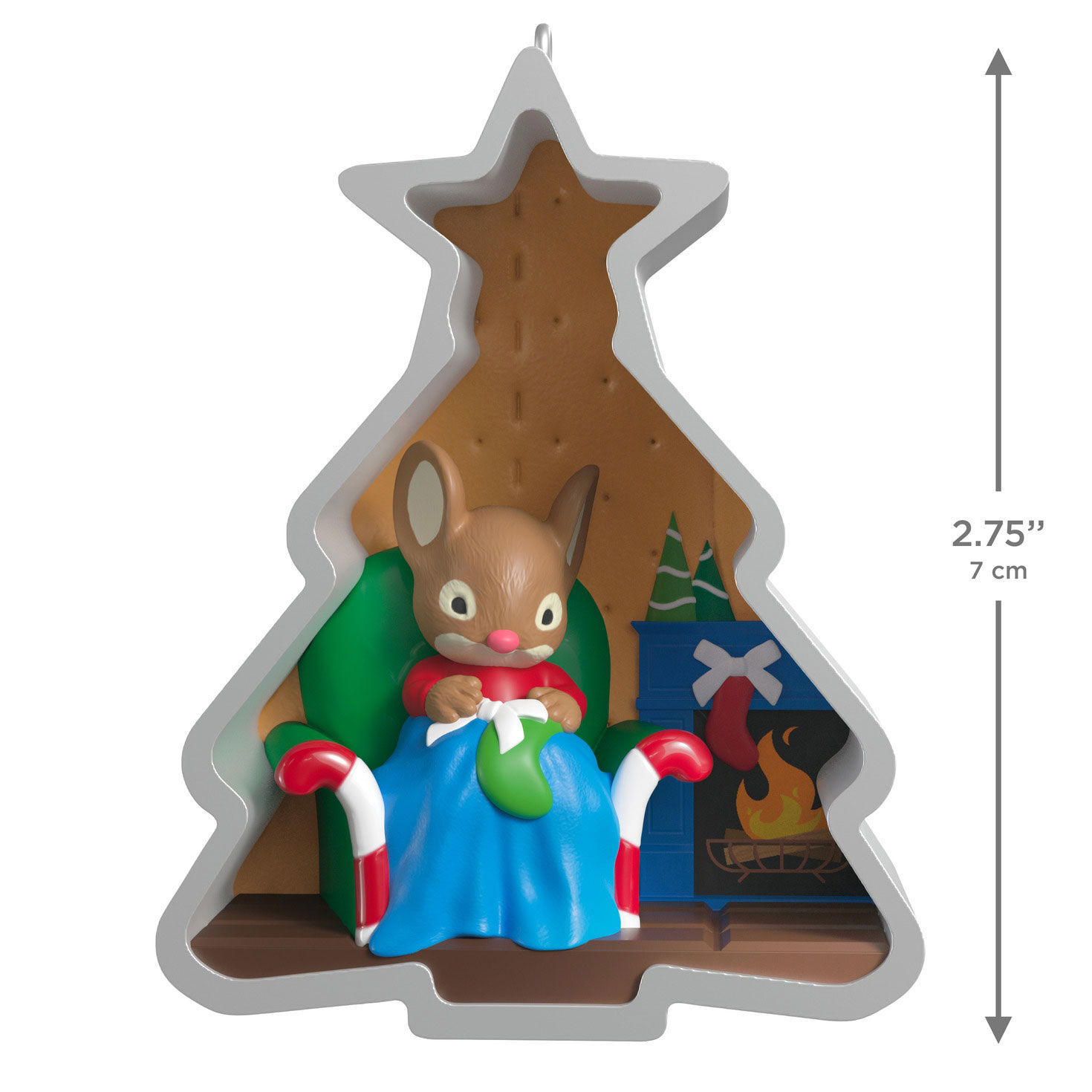 Mouse Sewing in Cookie Cutter Keepsake Ornament measurement image number 3
