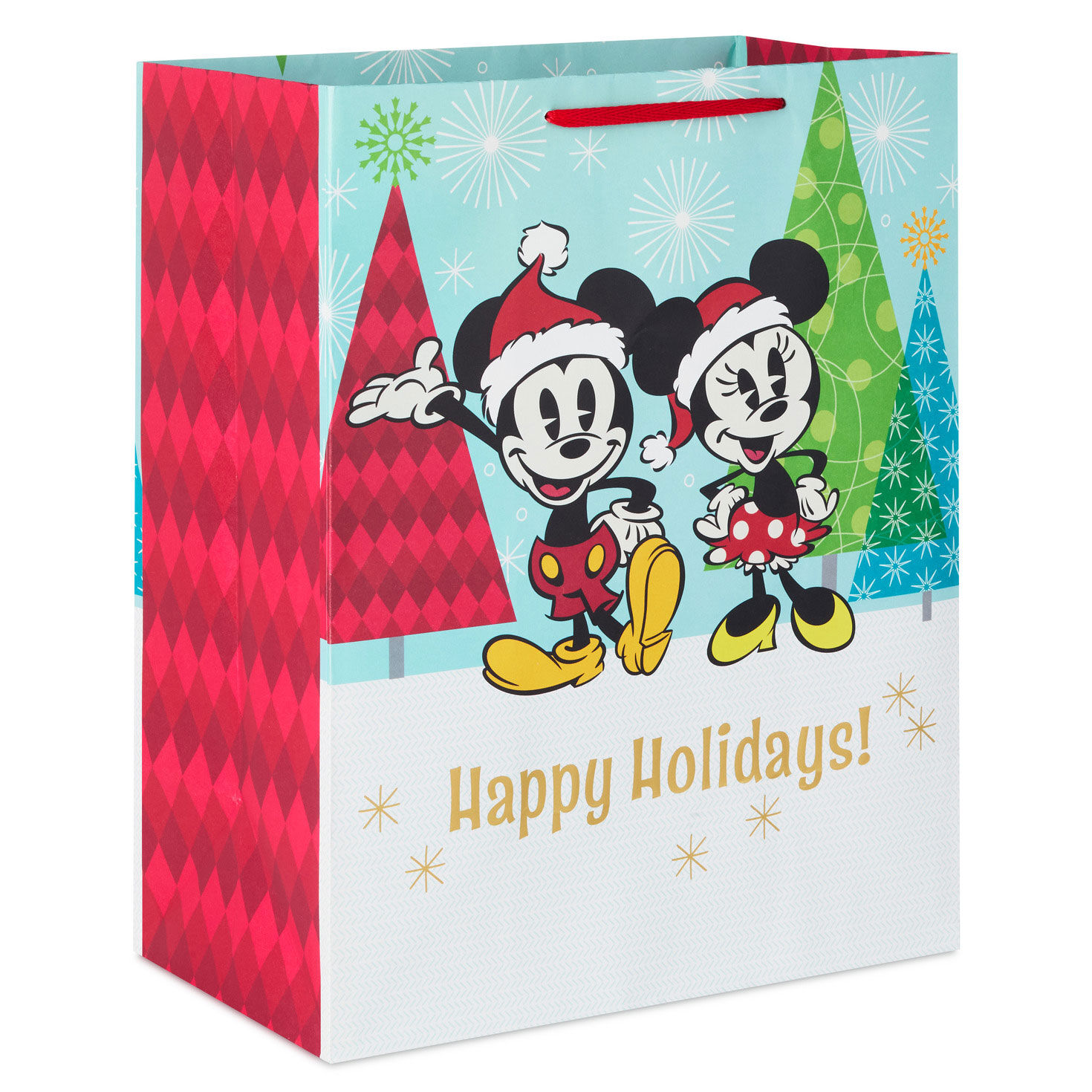 13" Disney Mickey and Minnie Large Christmas Gift Bag