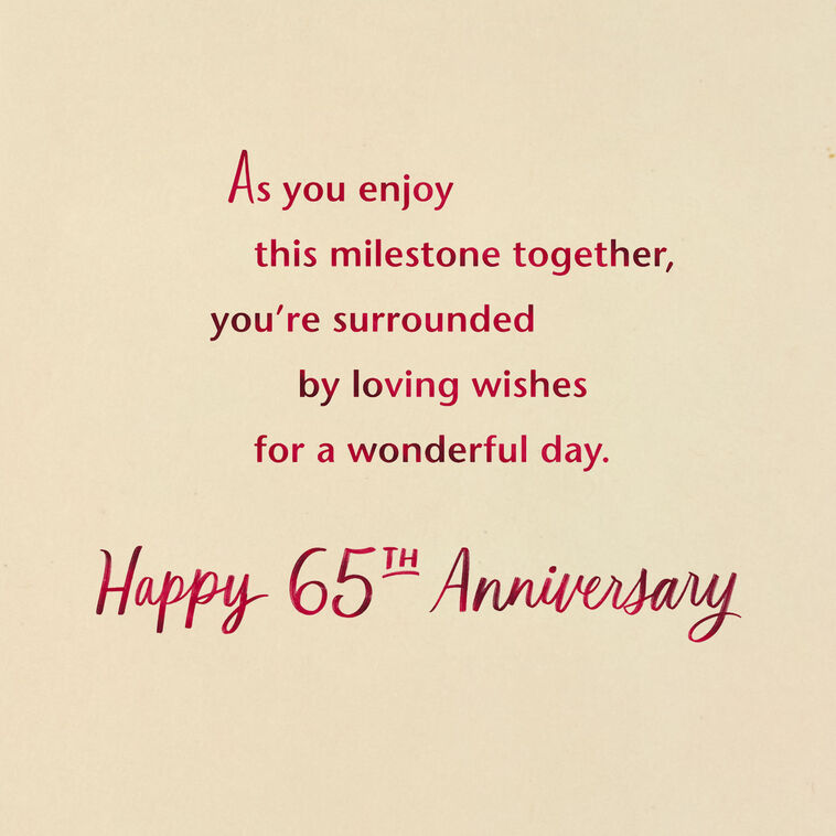 Burgundy and Gold Lettering 65th Anniversary Card Sentiment image number 3