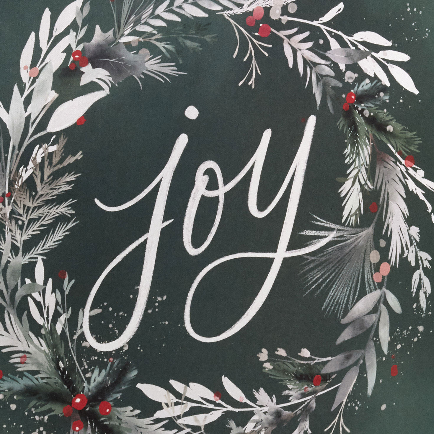 Joy Wreath on Green Extra-Deep Christmas Gift Bag Base/Side Detail image number 5