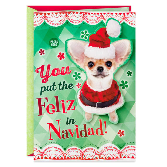 Feliz Navidad Bilingual Funny Musical Christmas Card With Motion, , large image number 1