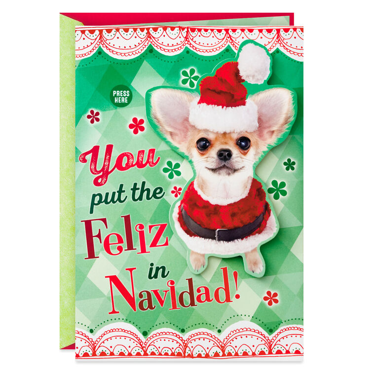 Feliz Navidad Bilingual Funny Musical Christmas Card With Motion