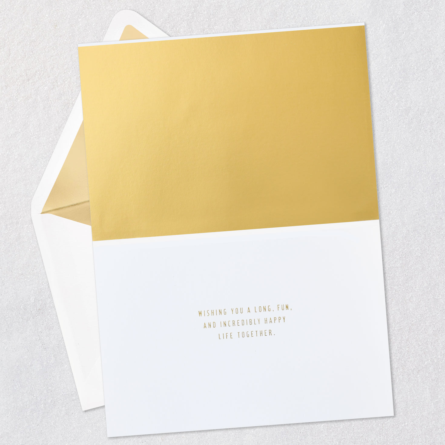Rings and Confetti Wedding Congratulations Card Open card with envelope image number 3