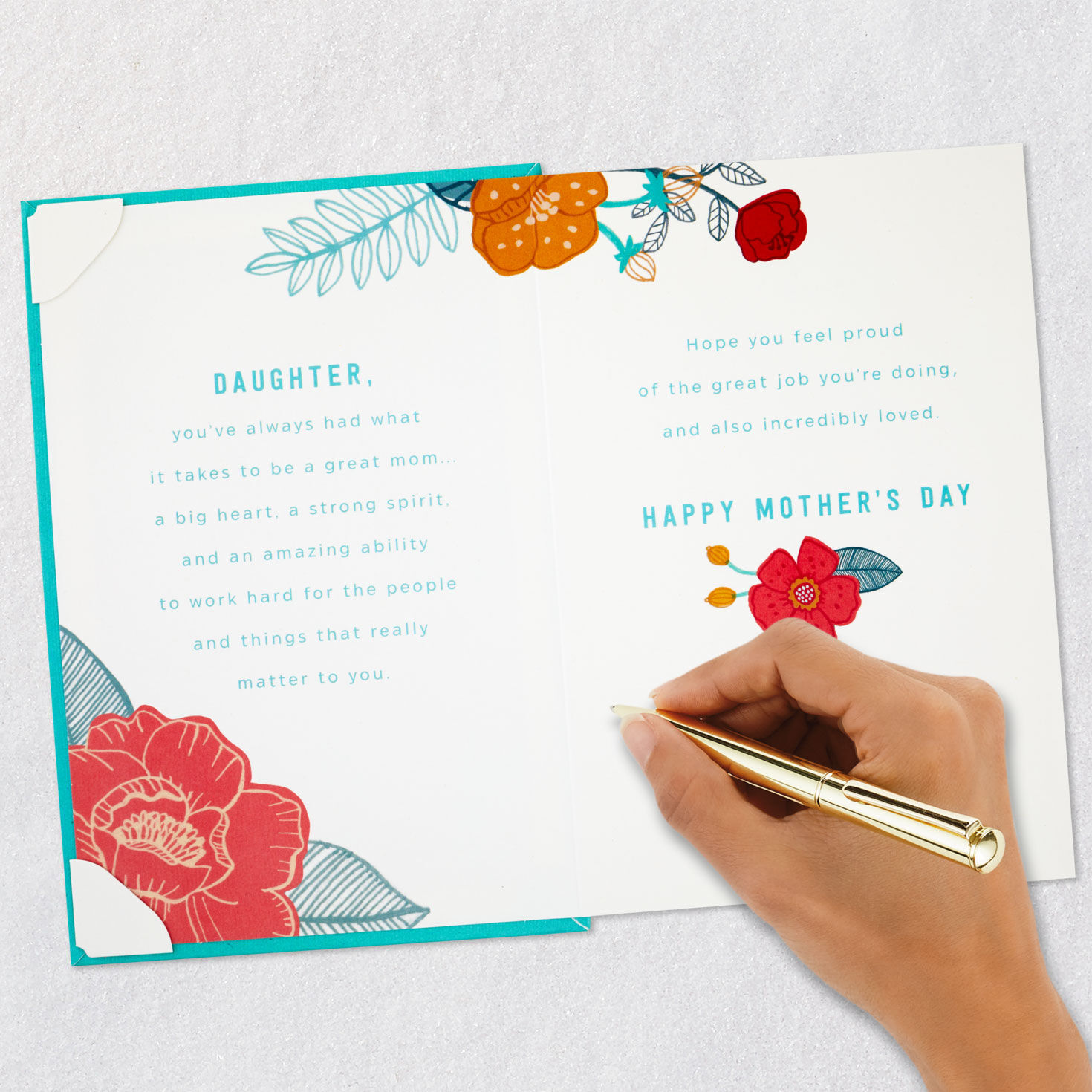 Flowers Hangable Print Daughter Mother's Day Card signing card image number 7
