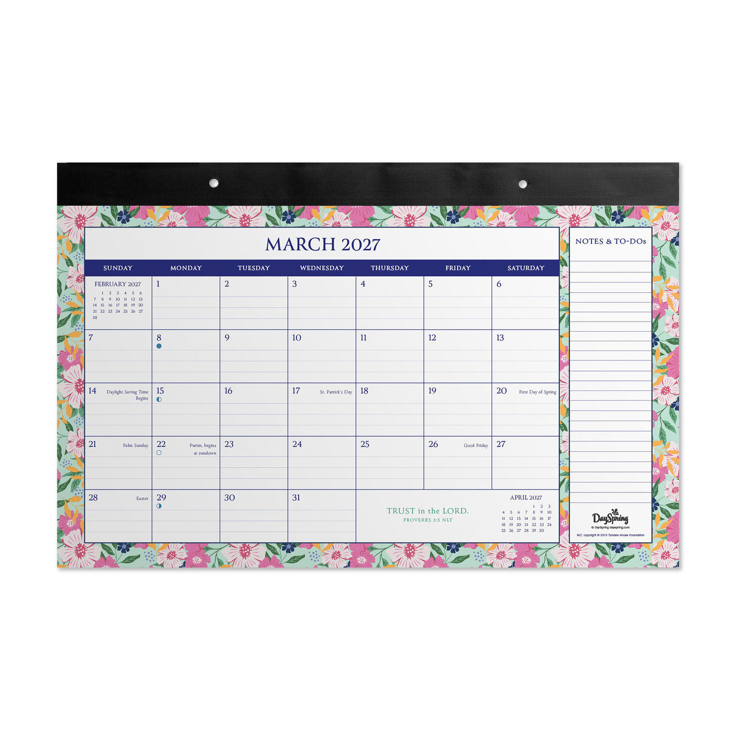 Bright Floral Pattern 2027 Desk Pad Calendar inside page image number 4