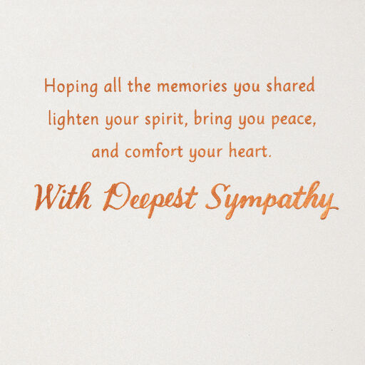Hoping Memories Bring You Comfort Sympathy Card From Us, 