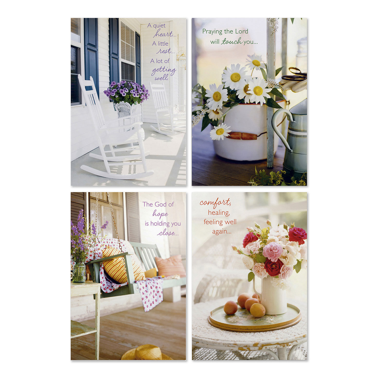 Sunny Days Assorted Religious Get Well Cards, Box of 12