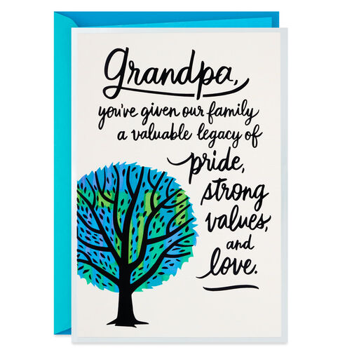 Pride, Values and Love Birthday Card for Grandpa, 