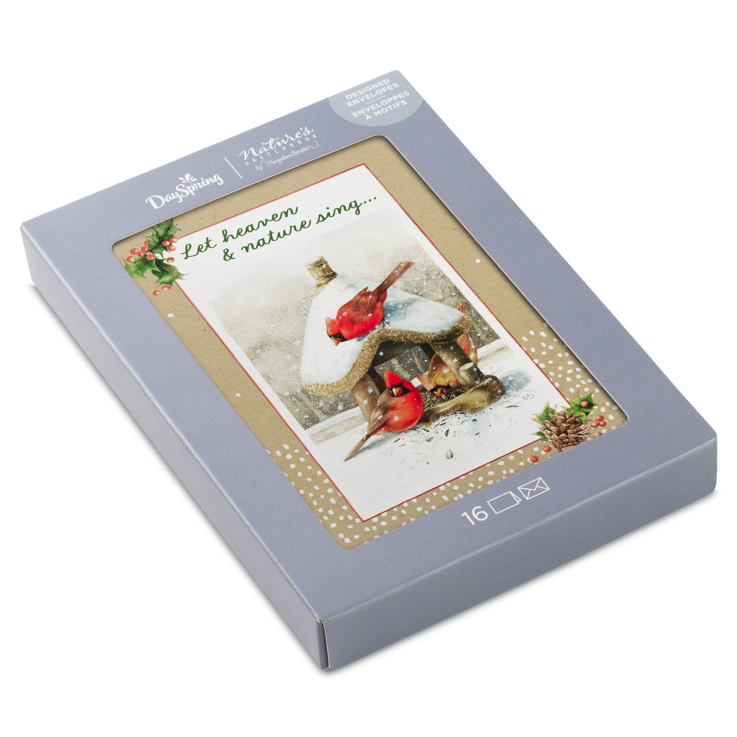 Marjolein Bastin Cardinals at Birdhouse Religious Boxed Christmas Cards, Pack of 16