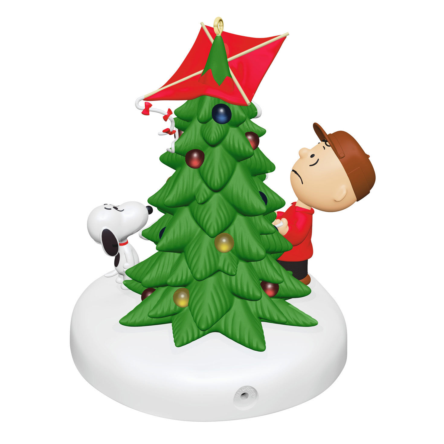 Charlie Brown's Kite on Tree Keepsake Ornament Back image number 6
