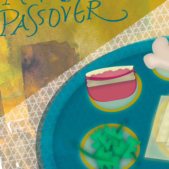 Seder Plate Painting Happy Passover Card, , large image number 4