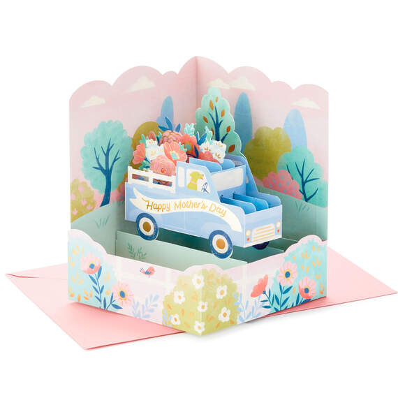 Truck Full of Flowers 3D Pop-Up Mother's Day Card, , large image number 1