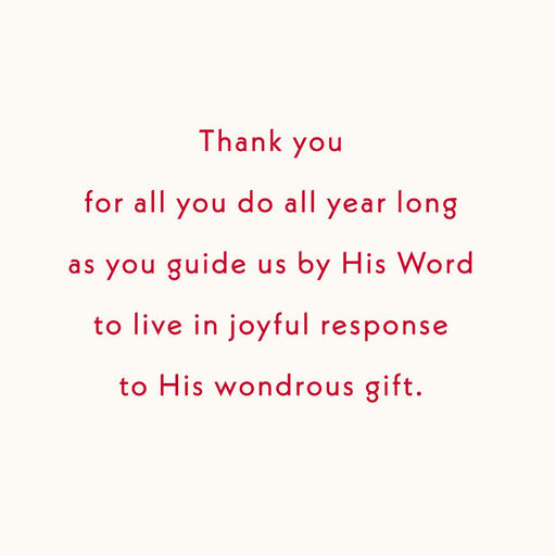 Thank You for All You Do Religious Christmas Card for Pastor, 