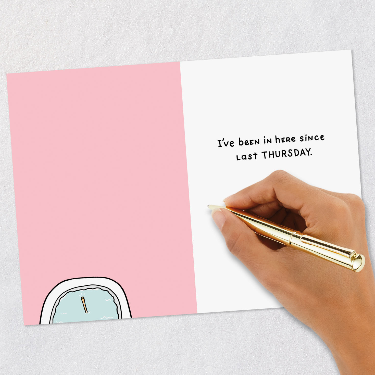 Relaxing Bath Life Hack Funny Encouragement Card Signing card image number 6