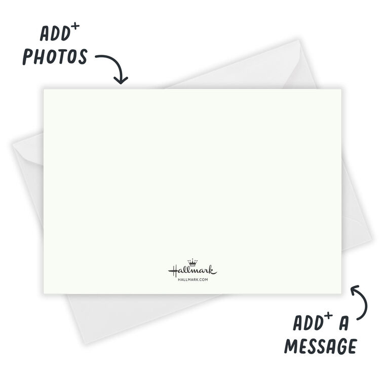 Pine Citrus Garland Personalized Holiday Photo Card Card back with Envelope indicating personalization image number 3