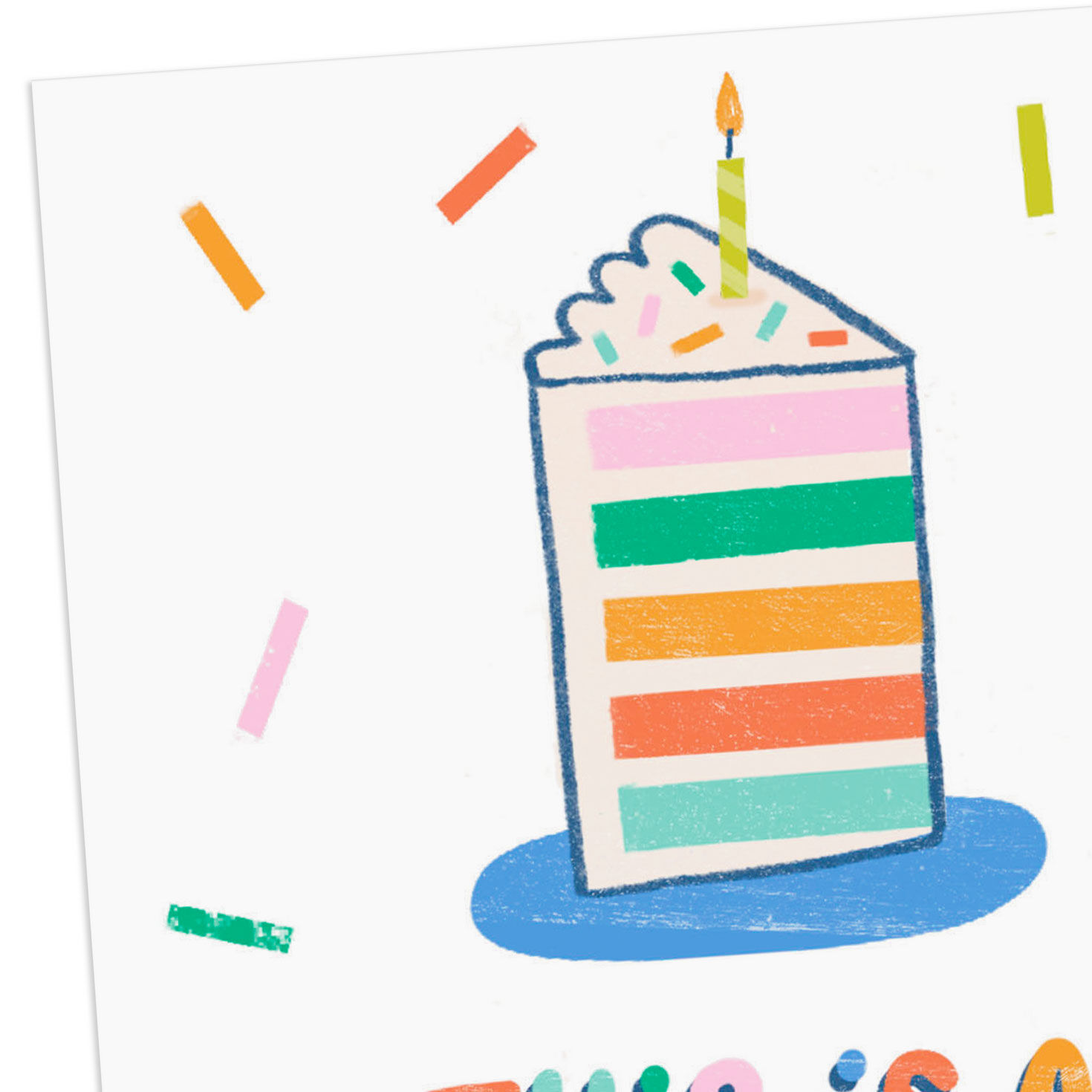 Rainbow Cake Plain Old Card Funny Birthday Card Card Front Detail image number 4