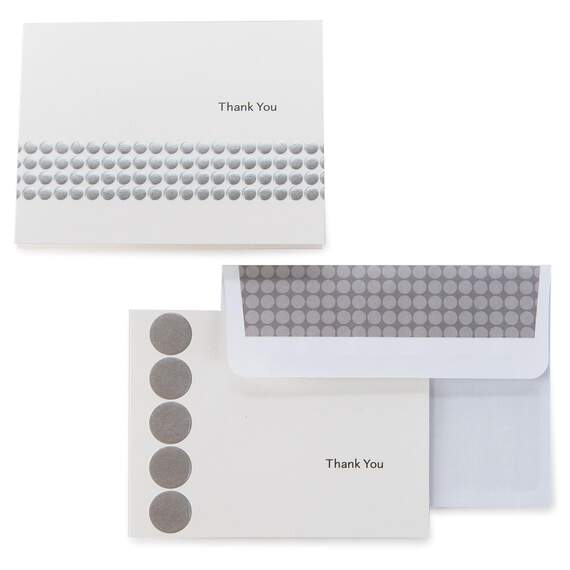 Silver Dots Thank You Notes, Box of 50, , large image number 1