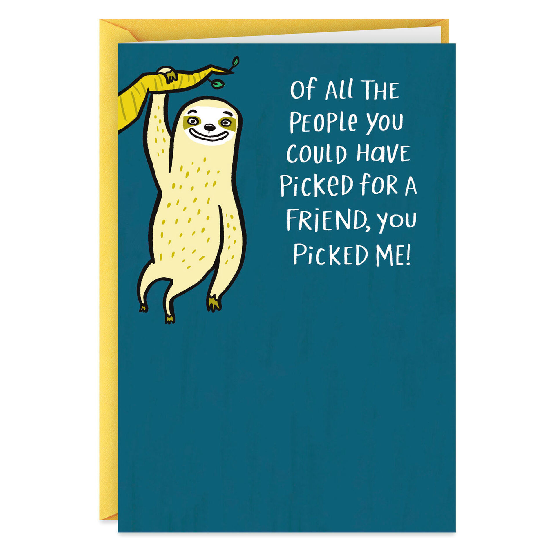 You Picked Me Sloth Funny Friendship Card - Greeting Cards - Hallmark