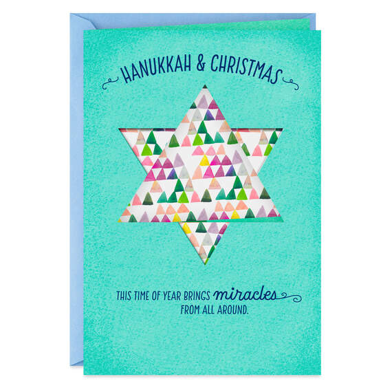 Love, Light and Happiness Hanukkah and Christmas Card, , large image number 1