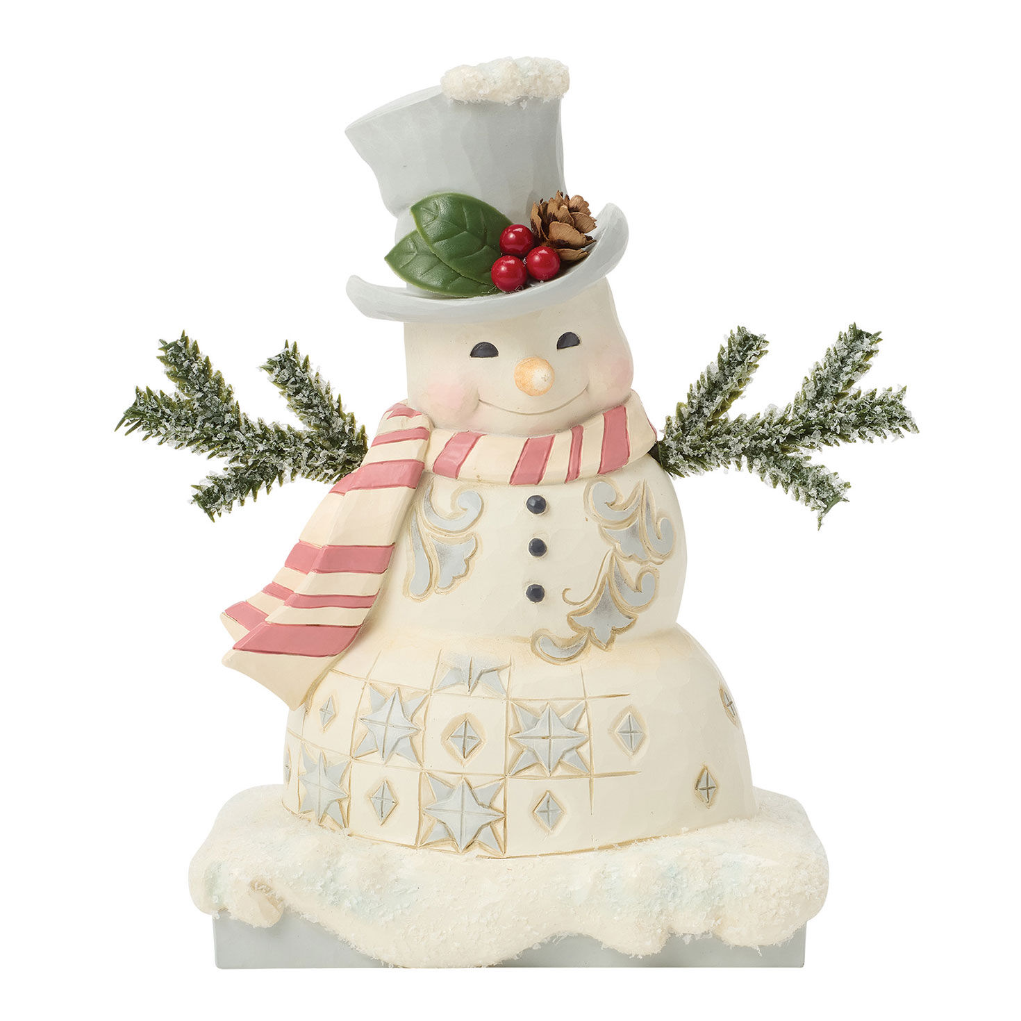 Jim Shore Heartwood Creek Woodland Winter Welcome Snowman Figurine, 6.25"