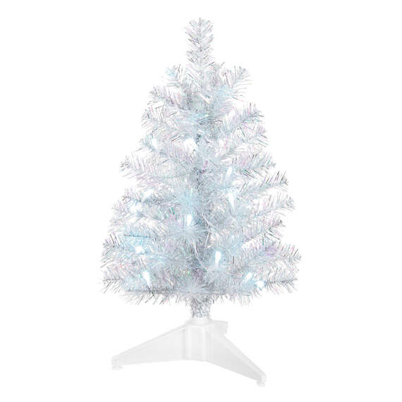 Miniature Silver and White Pre-Lit Christmas Tree, 18.75", , large image number 1
