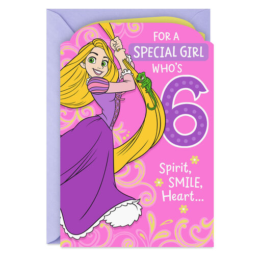 Disney Tangled Rapunzel 6th Birthday Card for Her, 