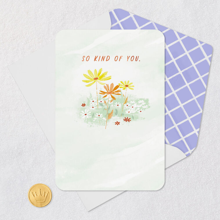 Field of Daisy Flowers Thank You Card Card Front with Envelope and Gold Seal image number 5
